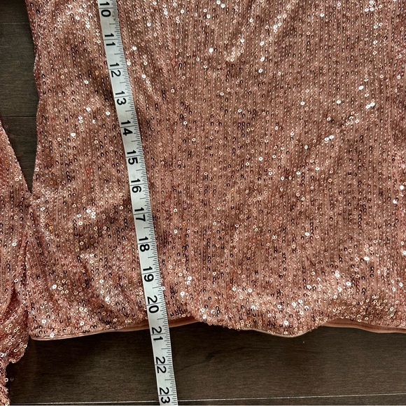 NWT Lulus Stay Shining Rose Gold Sequin Long Sleeve Top Party Holiday XL - Picture 10 of 13